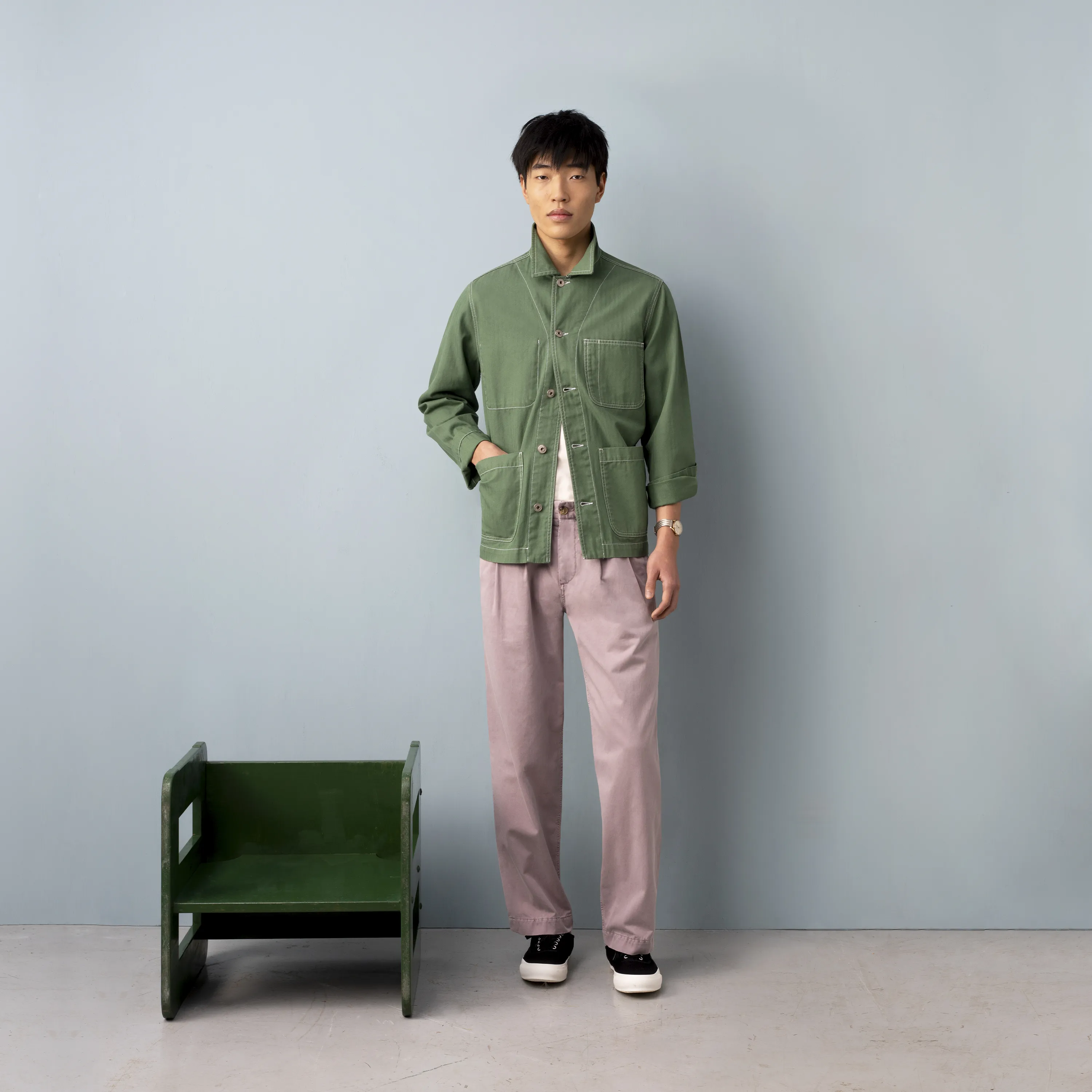 HERRINGBONE UTILITY JACKET
