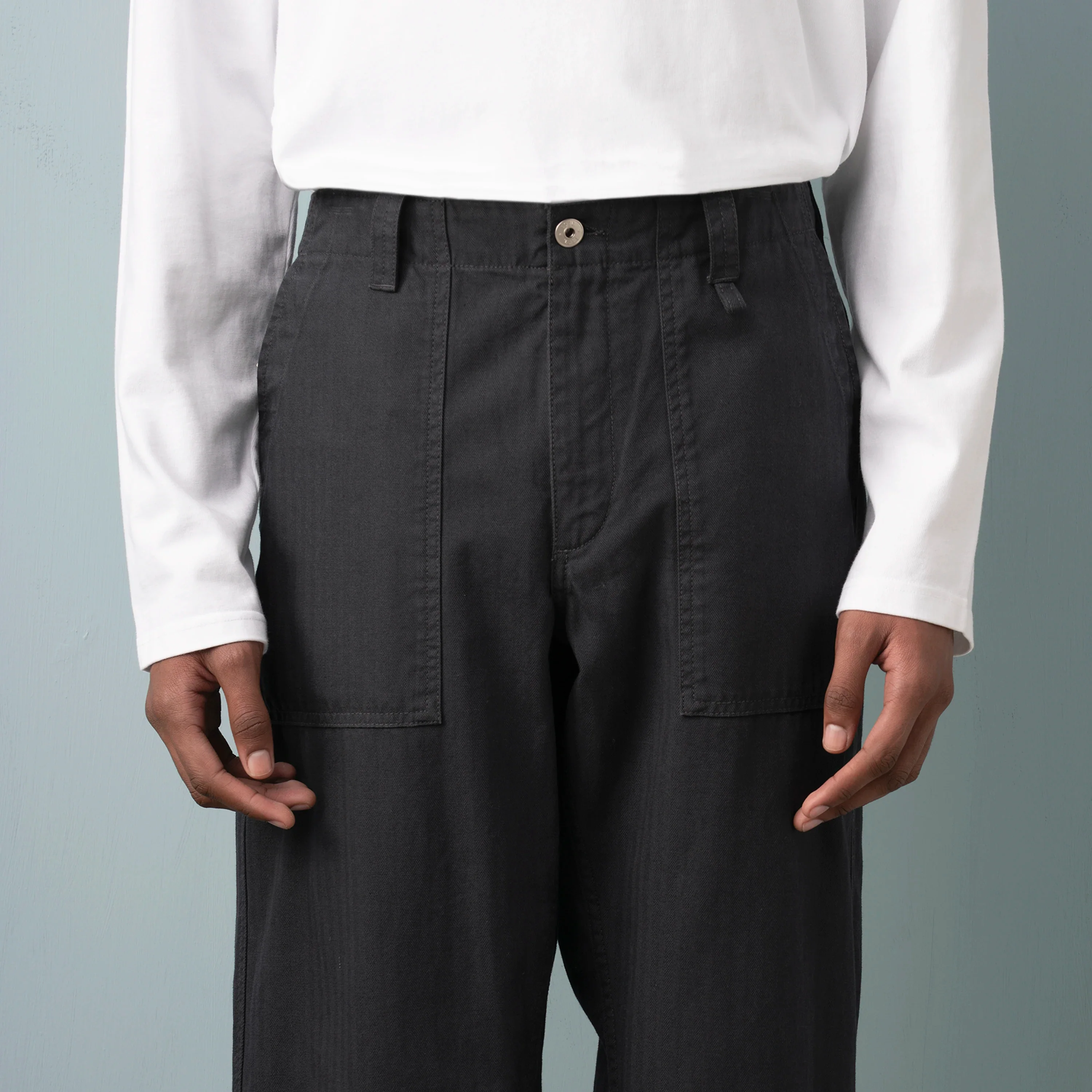 HERRINGBONE UTILITY TROUSERS - Image 3