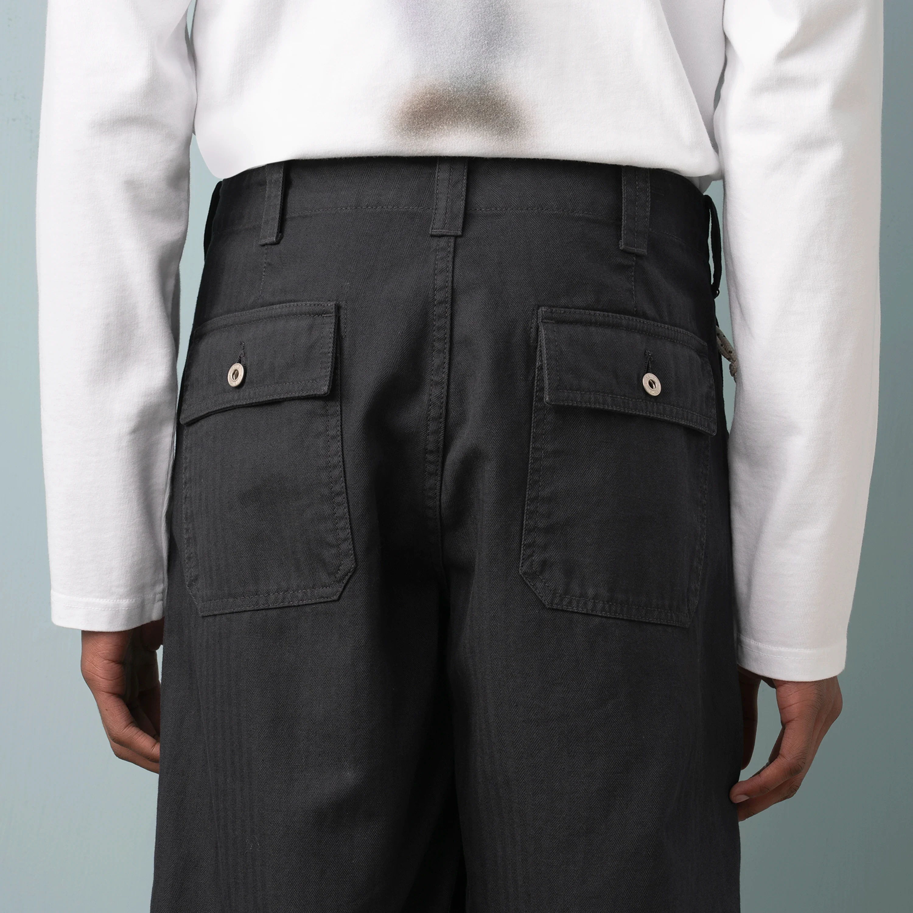 HERRINGBONE UTILITY TROUSERS - Image 5