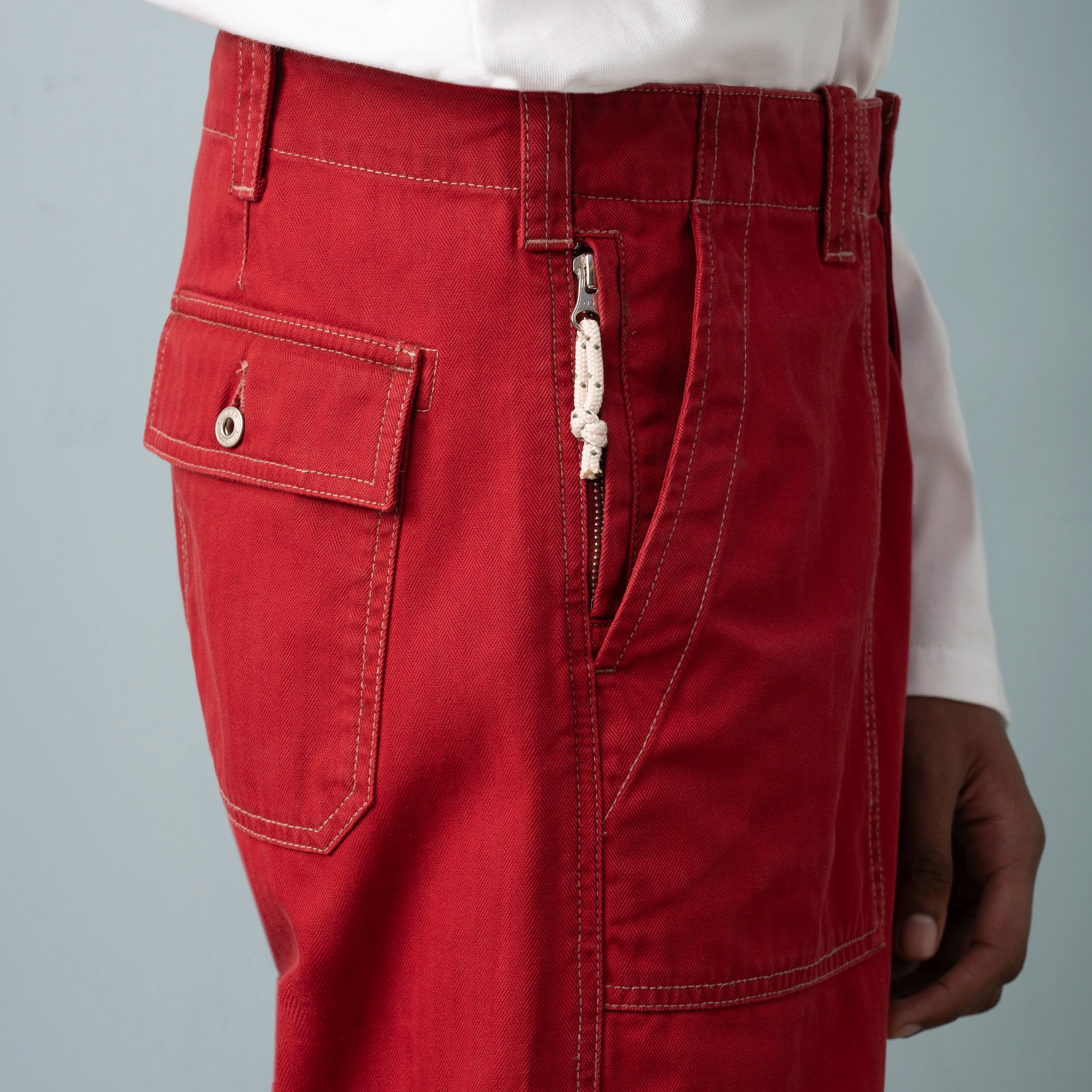 HERRINGBONE UTILITY TROUSERS - Image 4