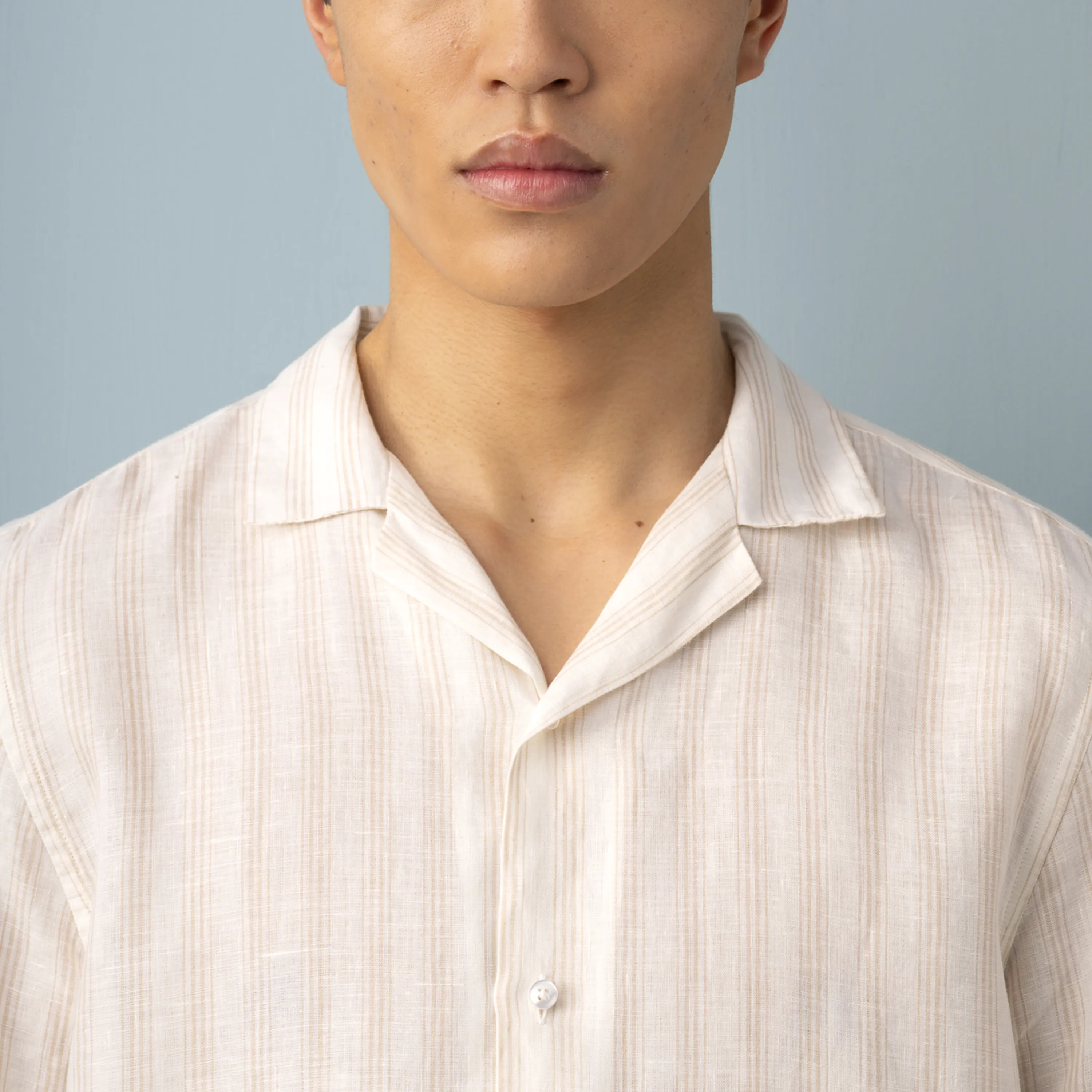 CAMP-COLLAR STRIPE LINEN - Image 3