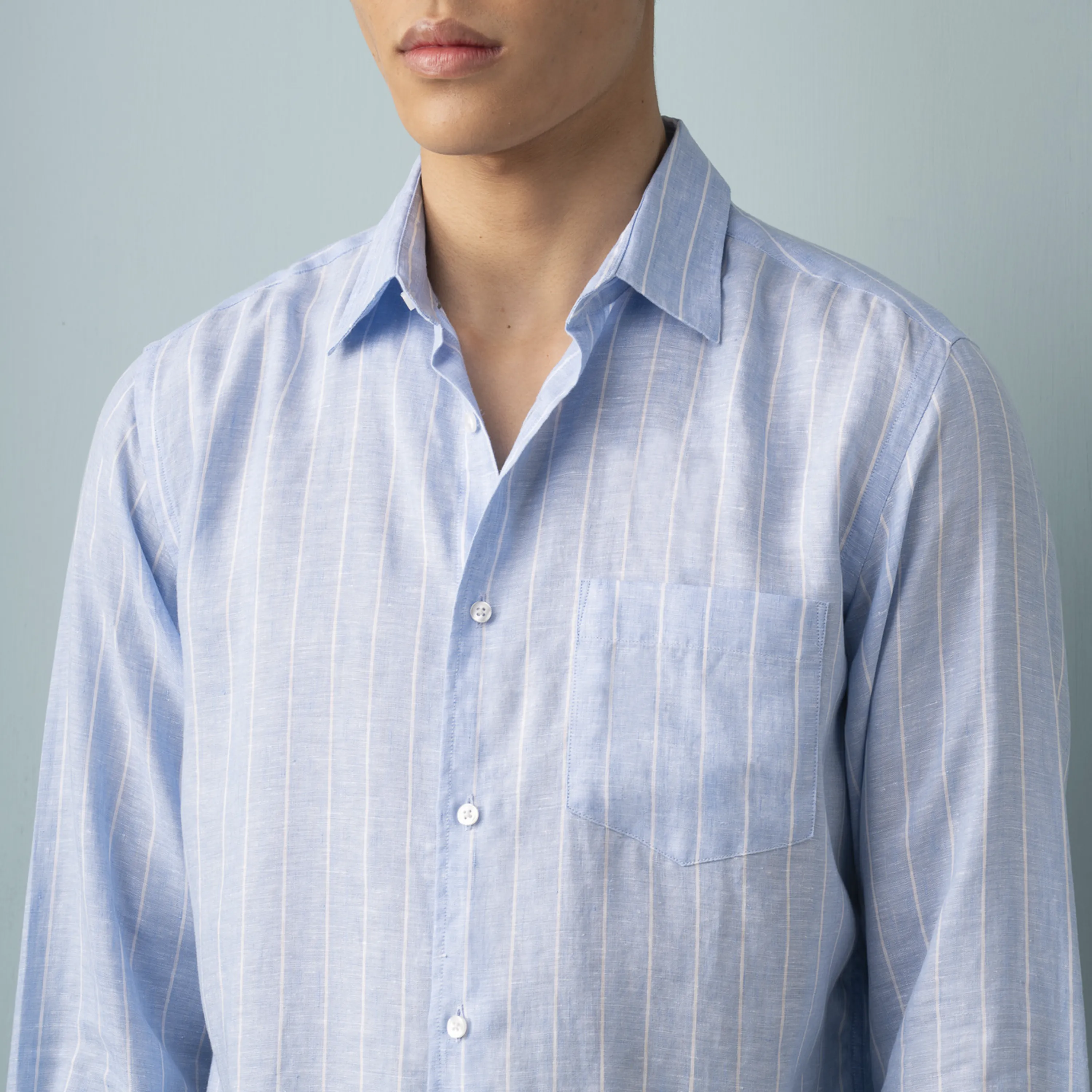 PINSTRIPE LINEN SHIRT - Image 3