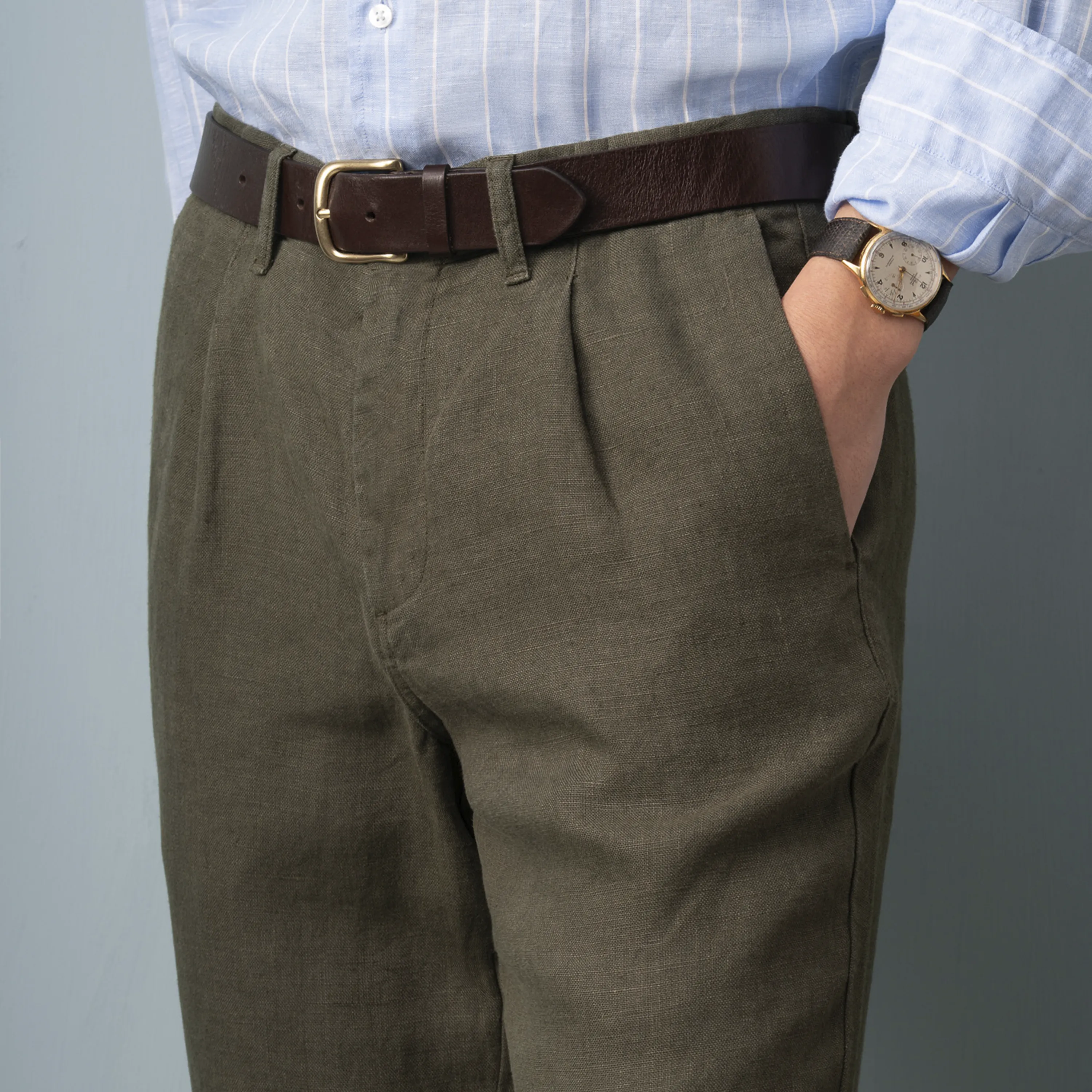 PLEATED LINEN TROUSERS - Image 3