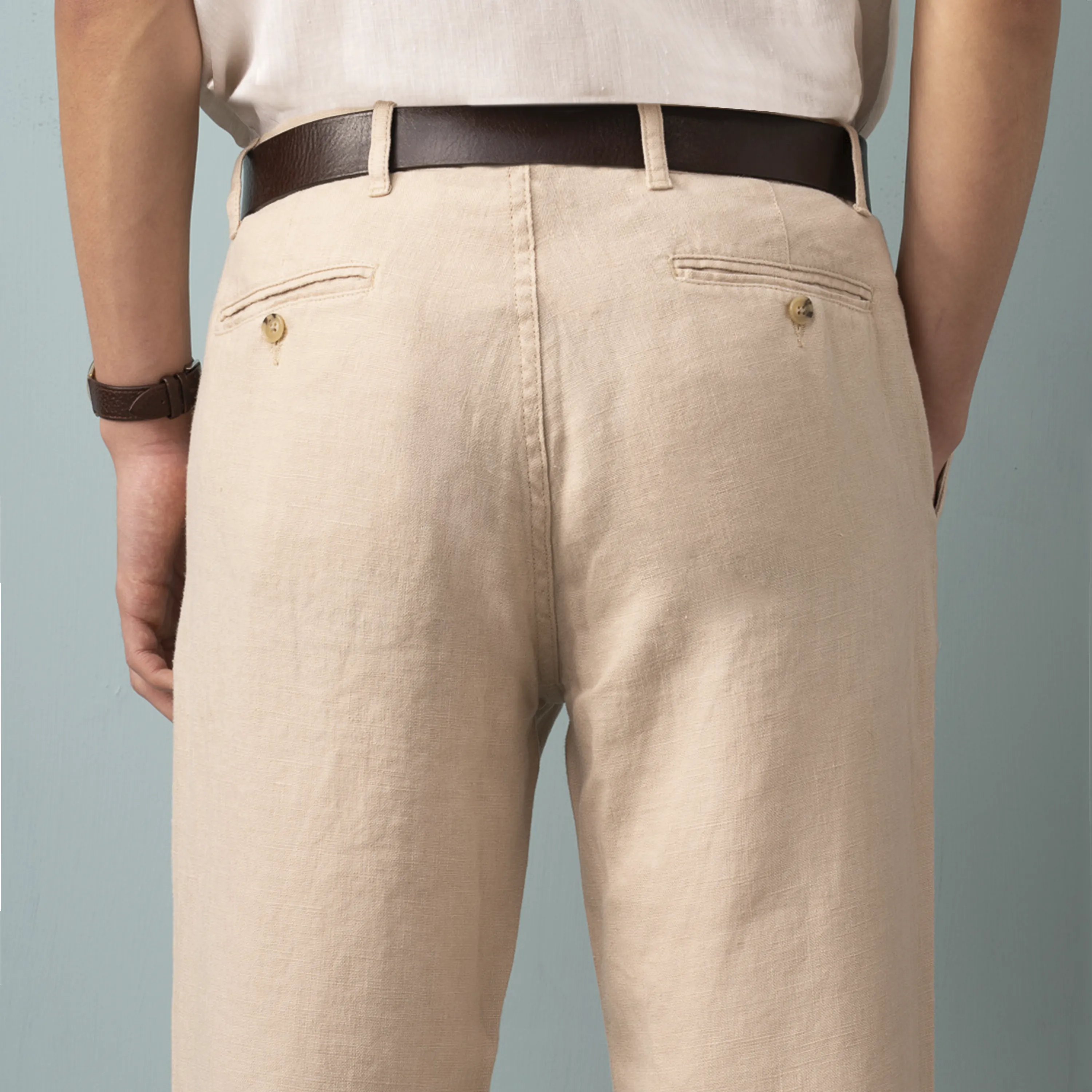 PLEATED LINEN TROUSERS - Image 4
